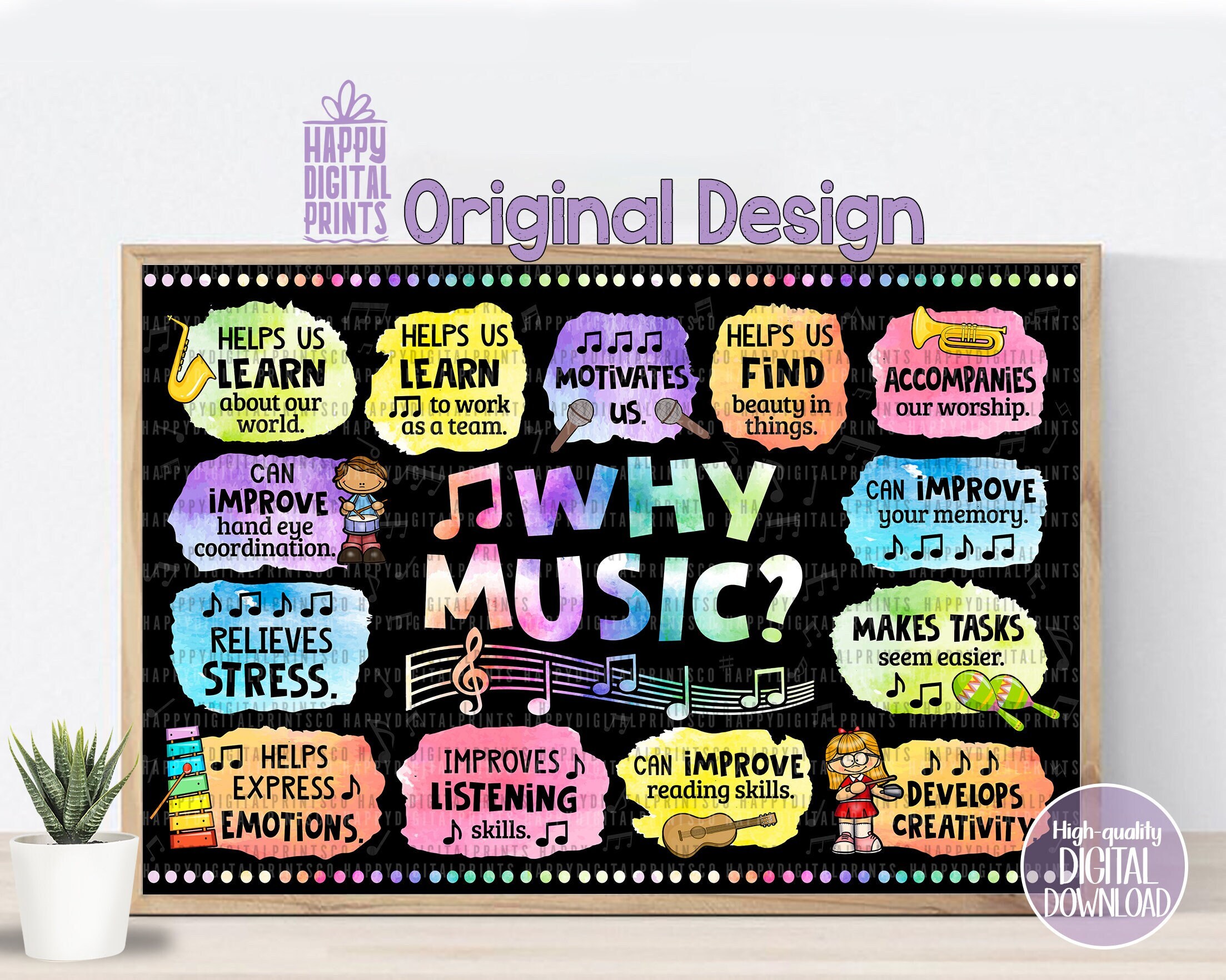 Why Music Poster Music Classroom Poster Back To School Etsy