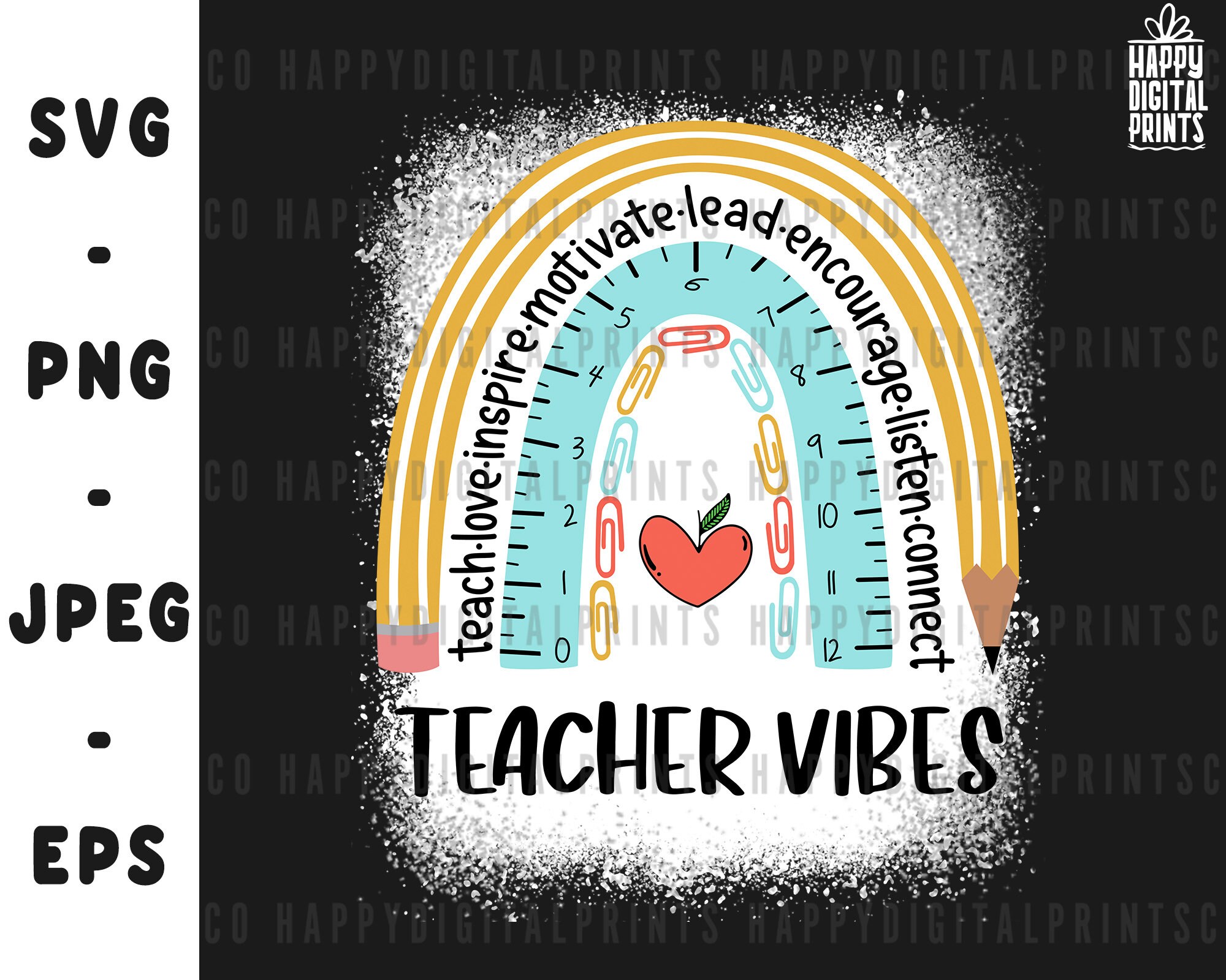Download Teacher Rainbow SVG Teacher Vibes Svg Teacher Rainbow Bleach | Etsy