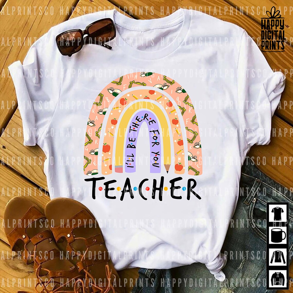 Download Teacher I'll Be There For You SVG Boho Rainbow SVG Friends | Etsy