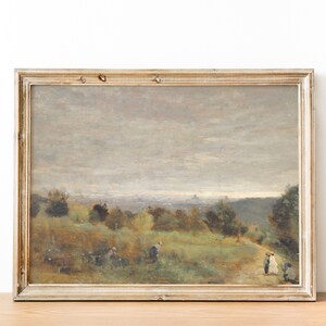 Vintage French Country Cottage Landscape Painting | French Antique Garden Oil Painting | Modern Farmhouse Art | DIGITAL PRINT Wall Art