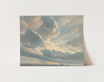 Cloud Print | Vintage Landscape Cloud Painting | DIGITAL PRINT Wall Art