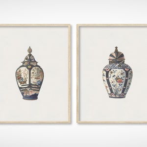 French Antique Chinoiserie Vase Art Prints / Vintage Art / French Art / Wall Art / Asian Art / Digital Print