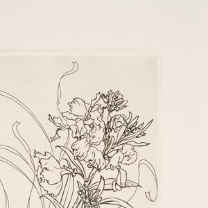 French Antique Black and White Flower Sketch Print Set of 4 | Vintage French Art Botanical Drawings | Digital Print image 7