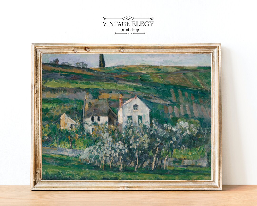 Vintage French Country Cottage Landscape Painting | French Antique ...