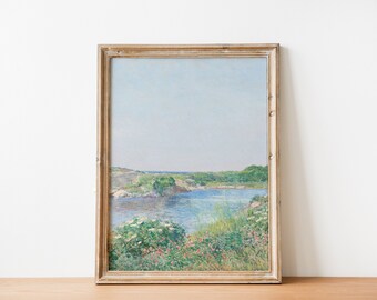 Beach Print Coastal Painting | Antique Cloud Painting | Vintage Landscape Print | DIGITAL PRINT Wall Art
