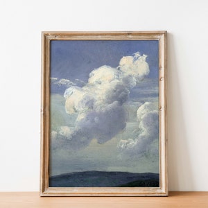 Pintura de nubes de campo francés de granja / Impresión de nubes / Arte de vivero / IMPRESIÓN DIGITAL Arte de pared imprimible