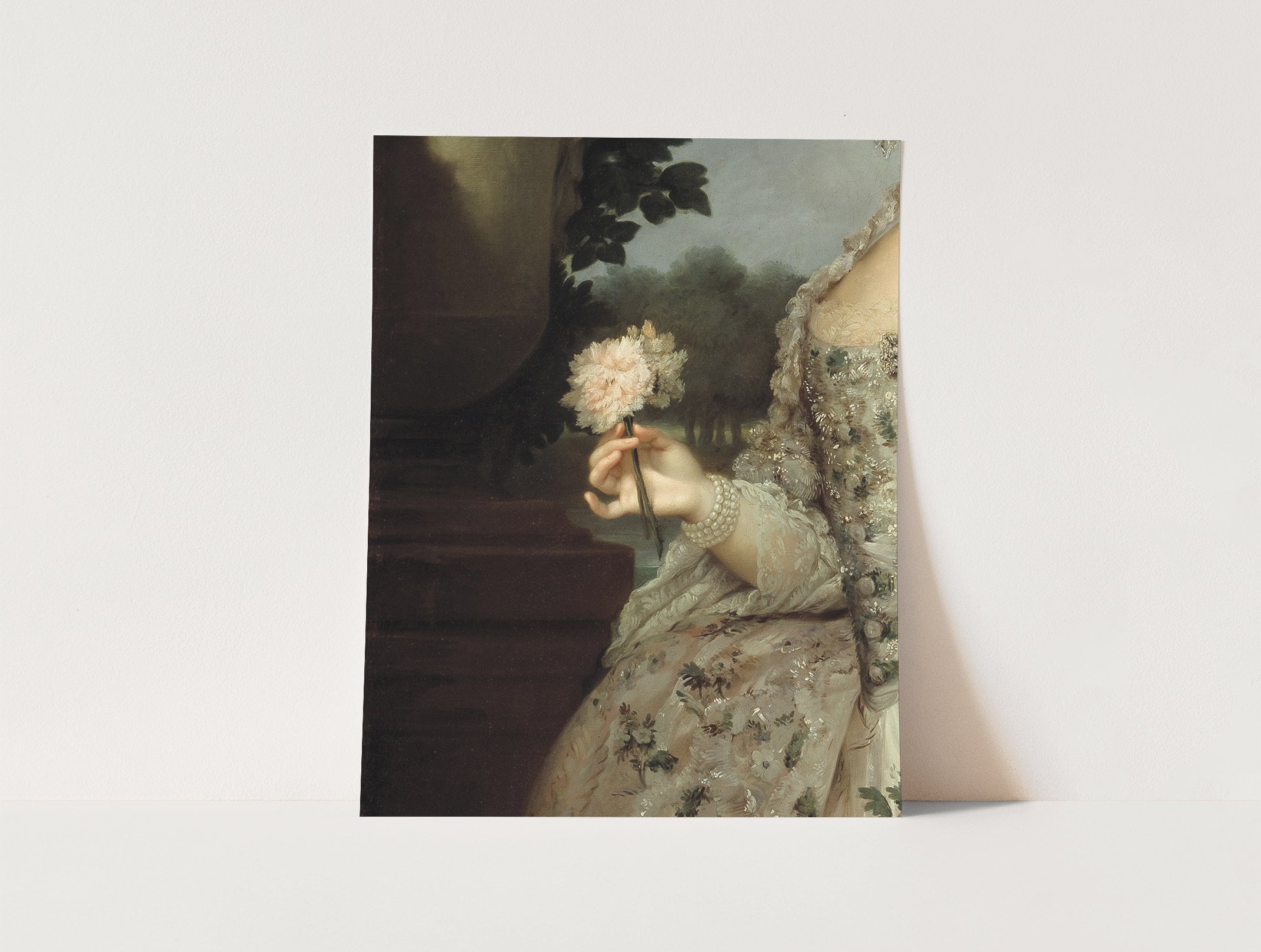 Victorian Woman With Rose Painting: Antique Floral Portrait (digital ...