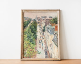 French Paris Antique Cityscape Painting | Vintage French Inspired Wall Art | DIGITAL PRINT Wall Art