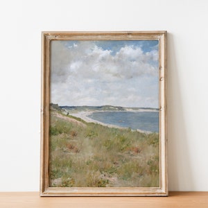 Beach Print Coastal Landscape Painting | Antique Sea Painting | Vintage Ocean Print | DIGITAL PRINT Wall Art