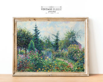 French Country Cottage Garden Landscape | Secret Garden Vintage Art French Antique Landscape Flower | Cottage Decor Printable DIGITAL PRINT