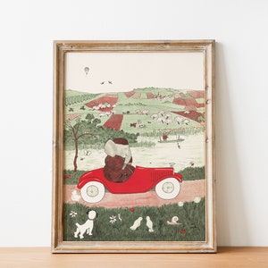 Babar the Elephant Vintage French Cottage Nursery Book Art Print | Boy's Room Children's Nursery Decor | DIGITAL PRINT Wall Art