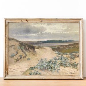 Beach Print Coastal Landscape Painting | Antique Sea Painting | Vintage Ocean Waves Print | DIGITAL PRINT Wall Art