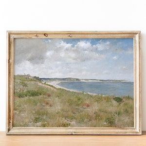 Beach Print Coastal Landscape Painting | Antique Sea Painting | Vintage Ocean Print | DIGITAL PRINT Wall Art