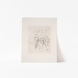 French Antique Black and White Flower Sketch Print Set of 4 | Vintage French Art Botanical Drawings | Digital Print image 6