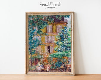 French Paris Antique Cityscape Painting | Vintage French Inspired Wall Art | DIGITAL PRINT Wall Art