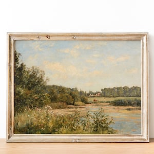 Vintage French Country Cottage Landscape Garden Painting | French Antique Oil Painting | Farmhouse Painting | DIGITAL PRINT Wall Art