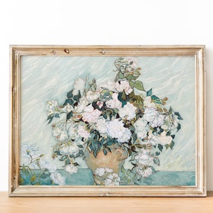 Vintage French Antique Flower Bouquet Painting | Van Gogh French Flower Art Print | DIGITAL PRINT Wall Art