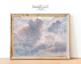 Magical Cloud Print Nursery Wall Art | Vintage Painting | Printable Art | Wall Art