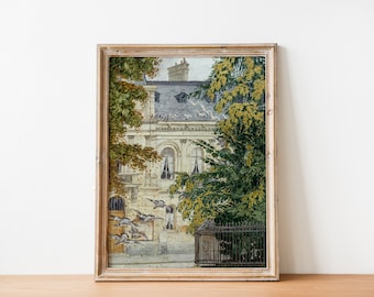 French Paris Antique Cityscape Painting | Vintage French Inspired Wall Art | DIGITAL PRINT Wall Art