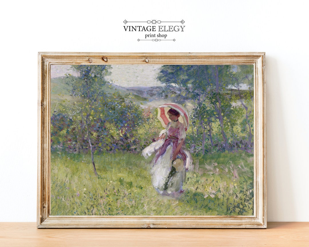 Vintage French Country Cottage Victorian Landscape English Garden