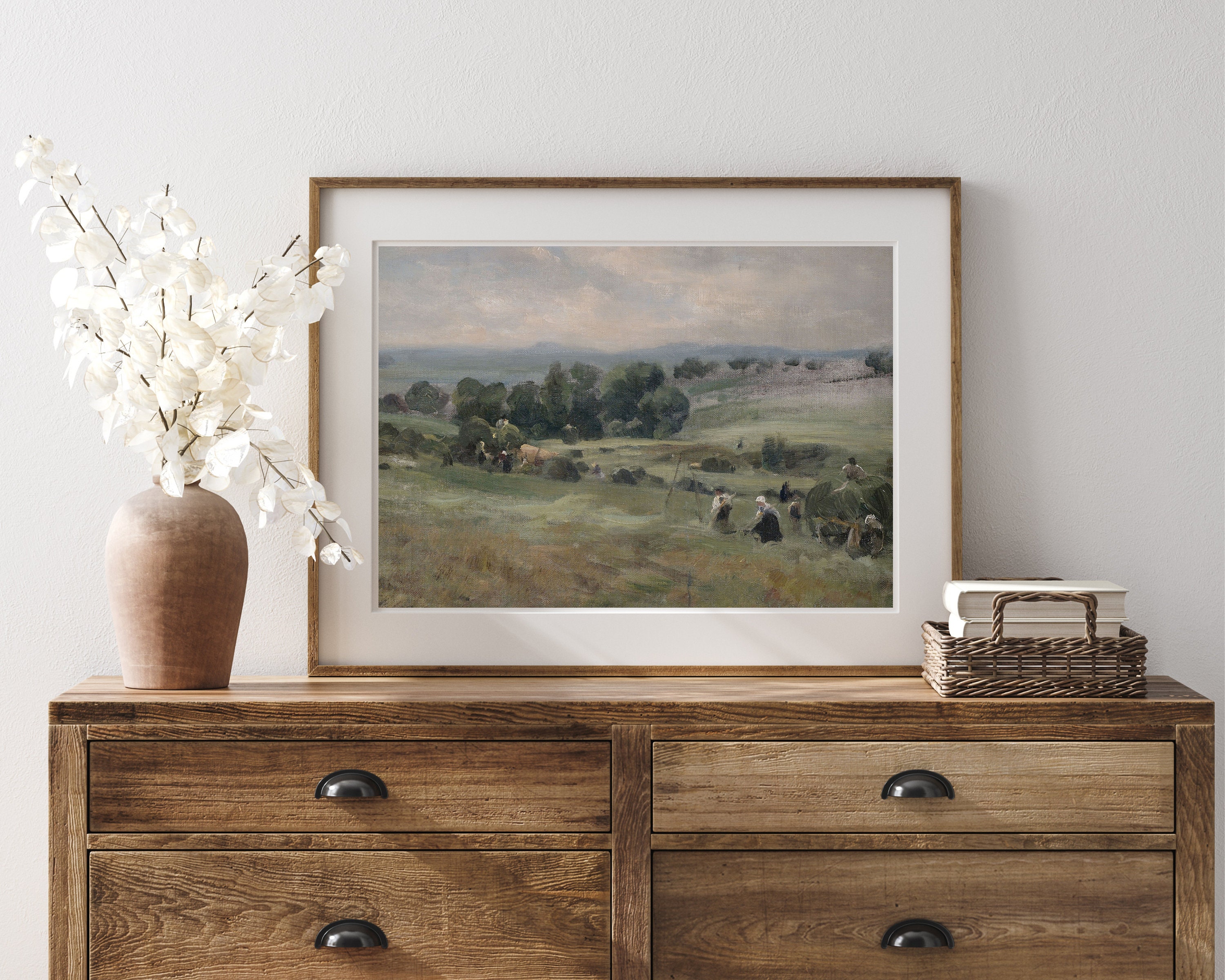 Vintage French Country Cottage Landscape Print | French Antique Country ...