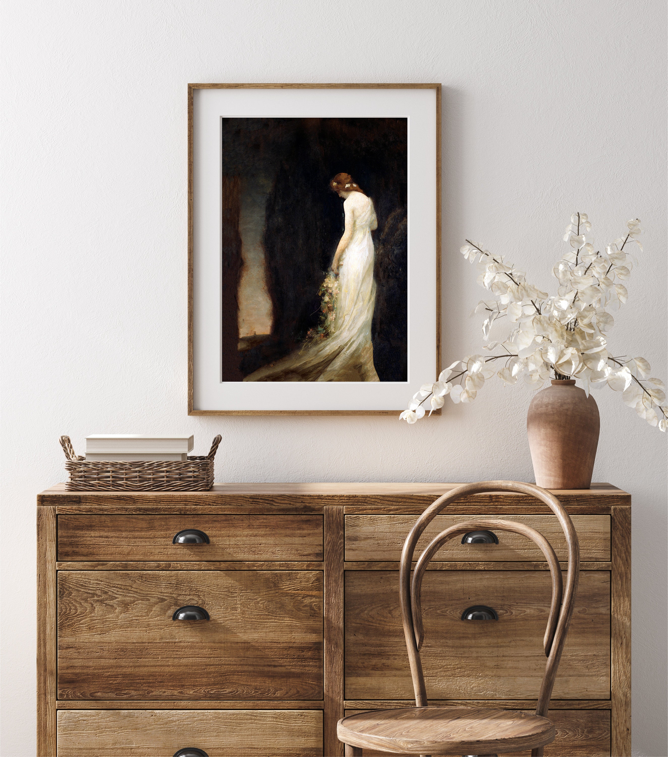 Vintage Victorian Woman Portrait Painting | Moody Dark Toned Vintage ...