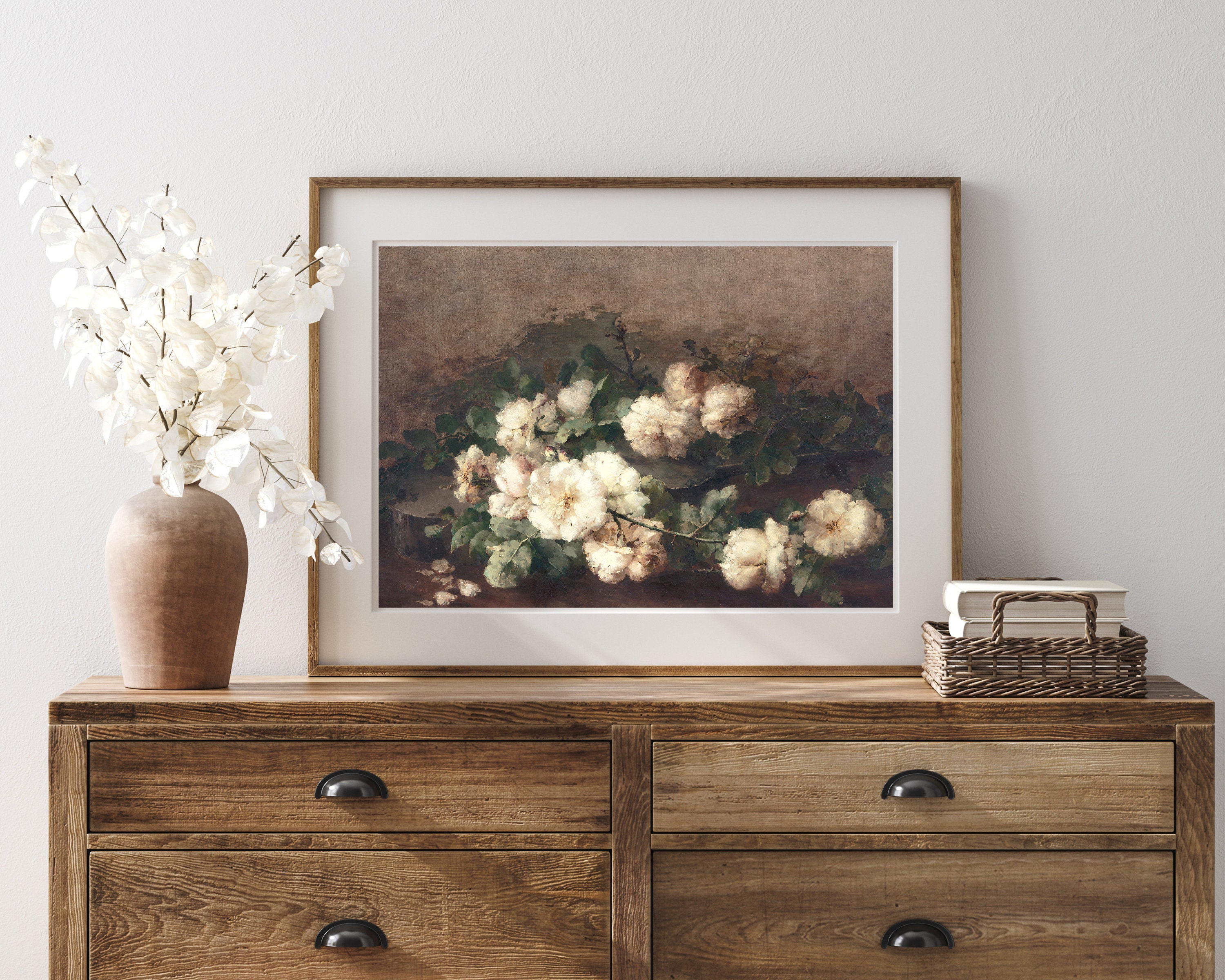 Vintage French Country Cottage Roses Flower Painting French - Etsy