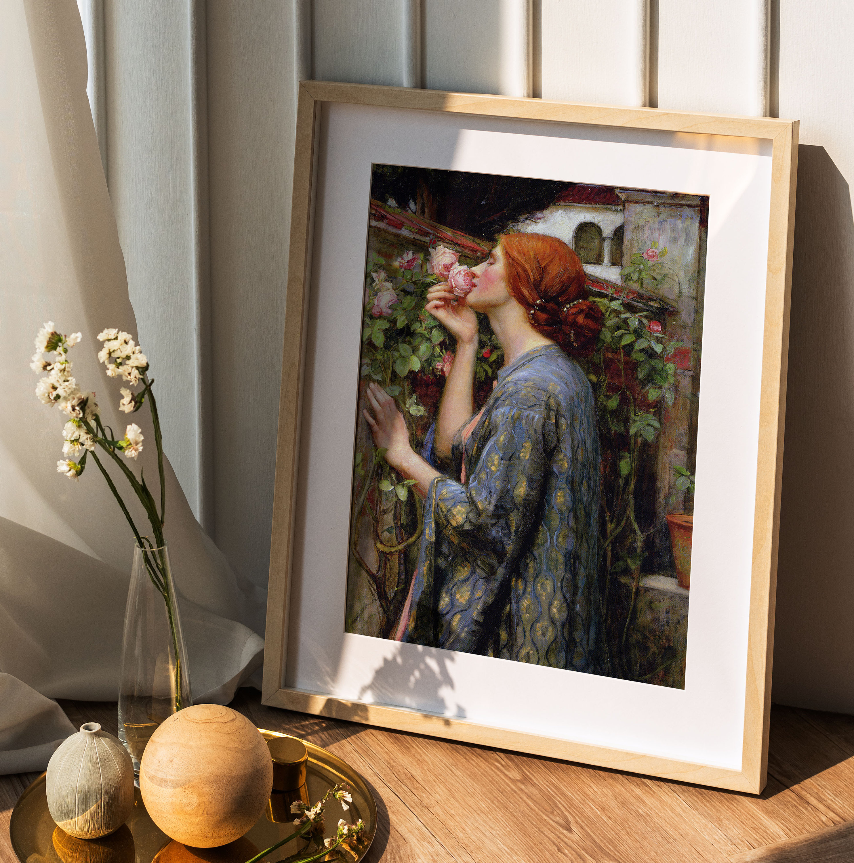 ヨーロピアンローズガーデン アンティーク 絵画