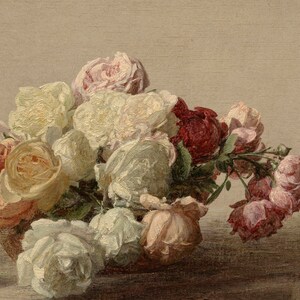 French Country Cottage Rose Flower Bouquet Painting | French Antique ...