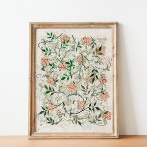 William Morris Art, PRINTABLE Vintage Botanical Art, Vintage Flower Art, Victorian Textile Pattern Art, Digital Print