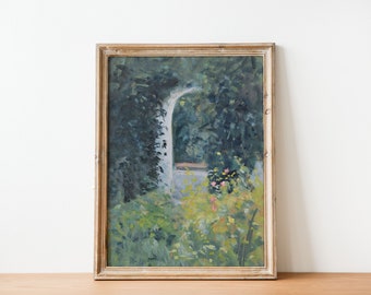 Secret Garden Print | Vintage Landscape Painting | Antique Flower Garden Art | Printable DIGITAL PRINT Wall Art