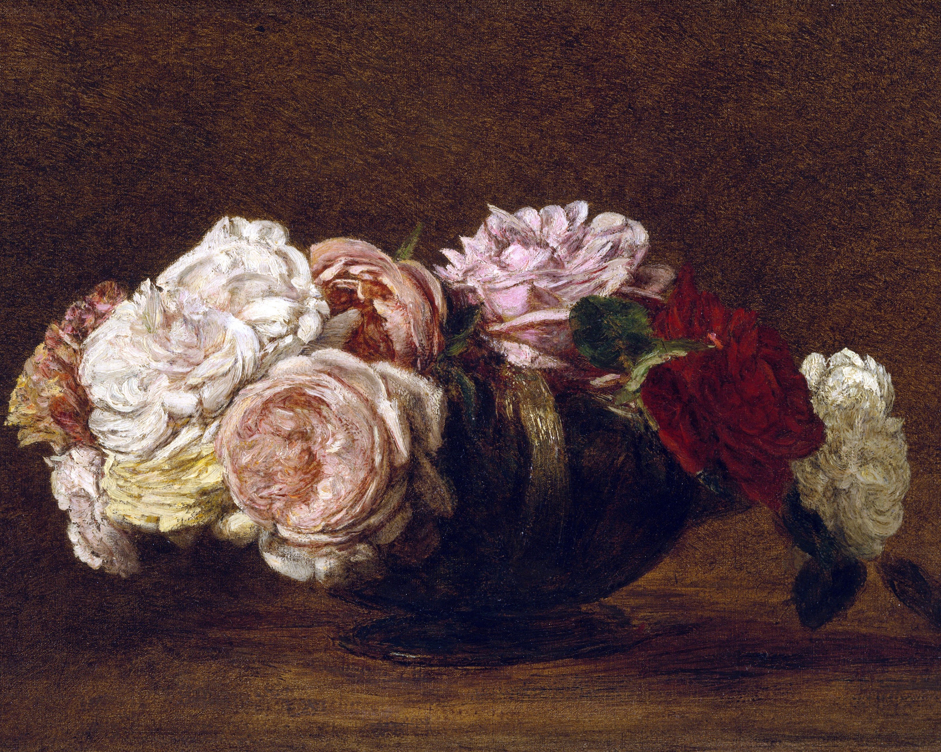 Vintage French Country Cottage Roses Flower Painting | French Antique ...