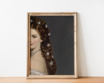 Victorian Princess Woman Altered Antique Portrait Painting | Whimsical Vintage Art | Antique Bridgerton Woman Painting | DIGITAL PRINT