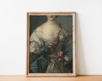 Victorian Woman Altered Antique Portrait Art | Whimsical Vintage Art | Antique Bridgerton Woman Painting | Printable DIGITAL PRINT Wall Art