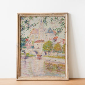 French Paris Antique Cityscape Painting | Vintage French Inspired Wall Art | DIGITAL PRINT Wall Art