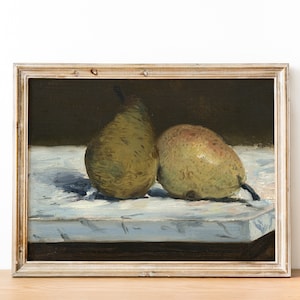 Vintage Pear Print | Antique Kitchen Still Life Painting | Printable Art | DIGITAL PRINT Wall Art