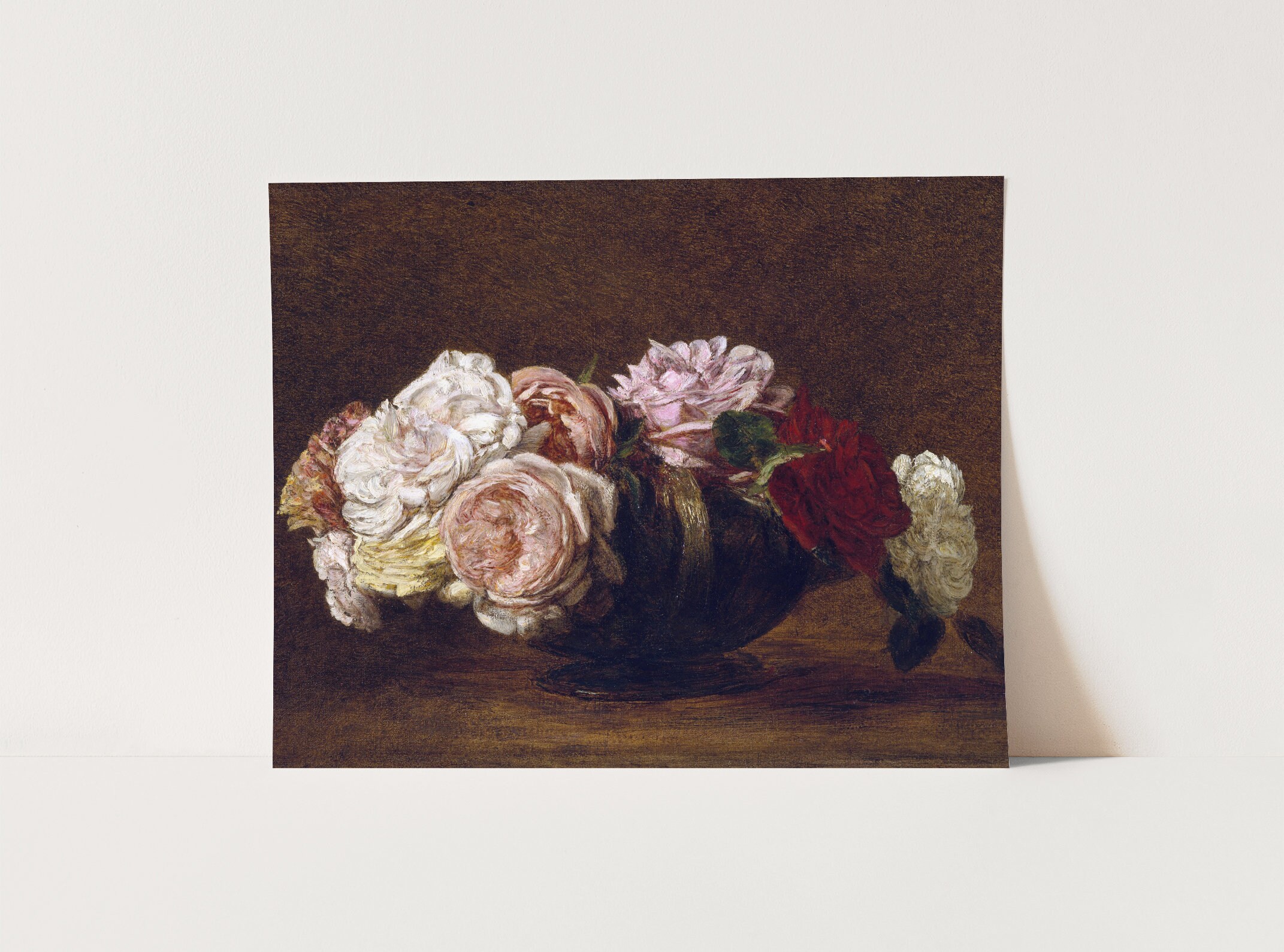 Vintage French Country Cottage Roses Flower Painting | French Antique ...