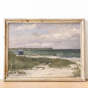 Beach Print Coastal Landscape Painting | Antique Sea Painting | Vintage Ocean Print | DIGITAL PRINT Wall Art