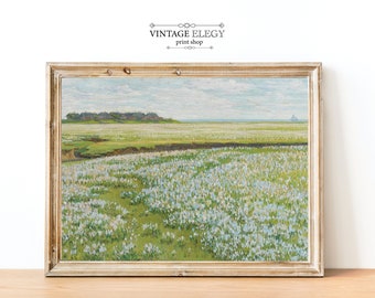 Vintage French Country Cottage Victorian Landscape | English Garden Meadow | French Antique Painting | Farmhouse | DIGITAL PRINT Wall Art