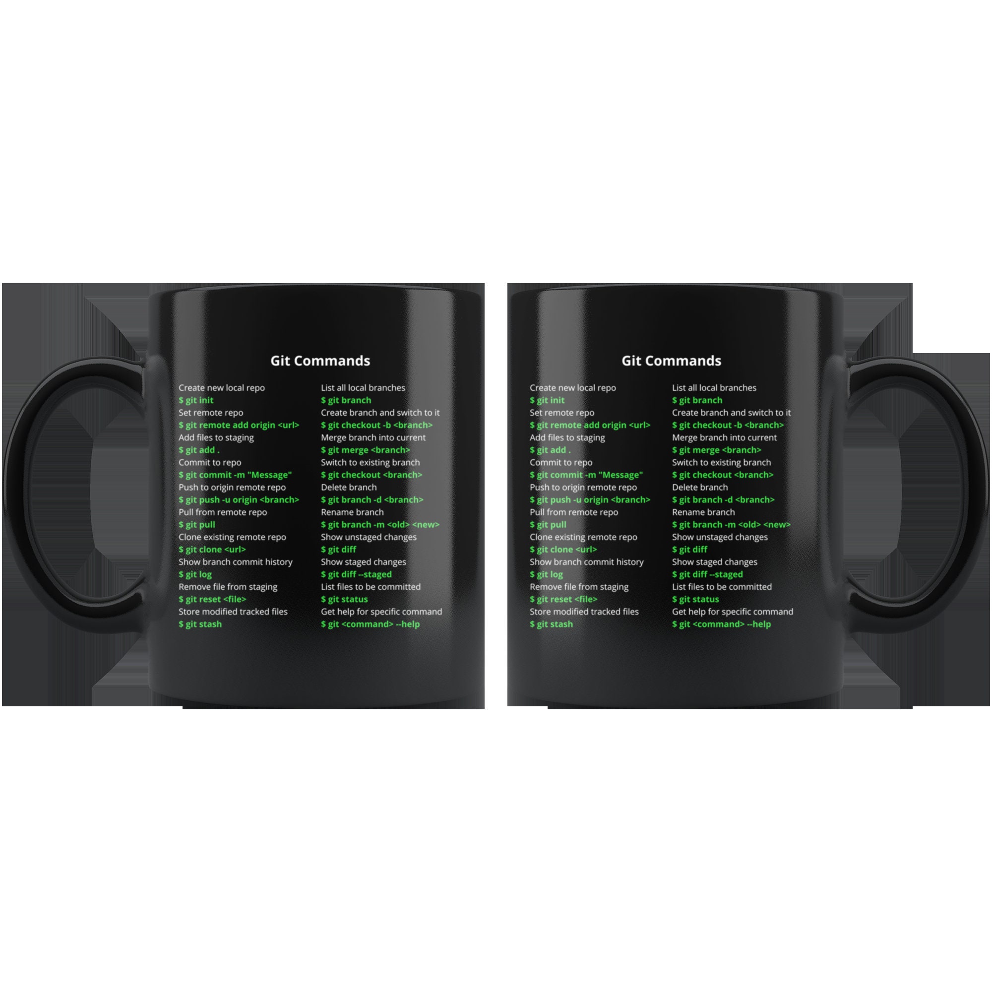Git Commands Tasse Dark Mode - Etsy.de