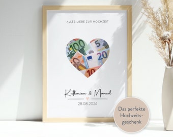 Cadeau d'argent pour le mariage - coeur - Le cadeau de mariage parfait pour le mariage