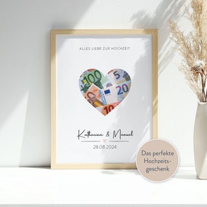 Money gift for the wedding - heart - The perfect wedding gift for the wedding