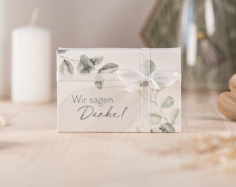 Guest gift We say thank you! Greenery Eucalyptus Paper Gift Box. | Wedding, baptism and communion