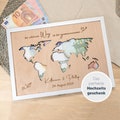 Money gift for the wedding - world map personalized | Wooden money gift for the bride and groom product logo