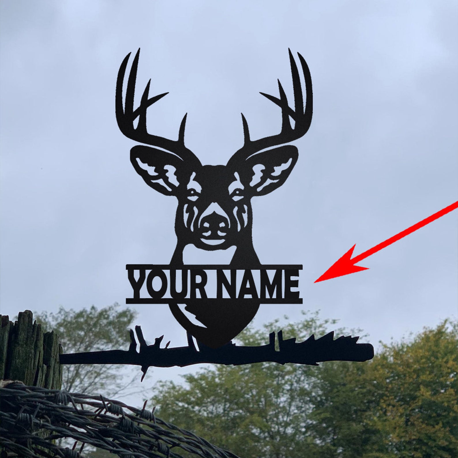 Deer Hunting Metal Sign Art Metal Wall Art Deer Antler Etsy