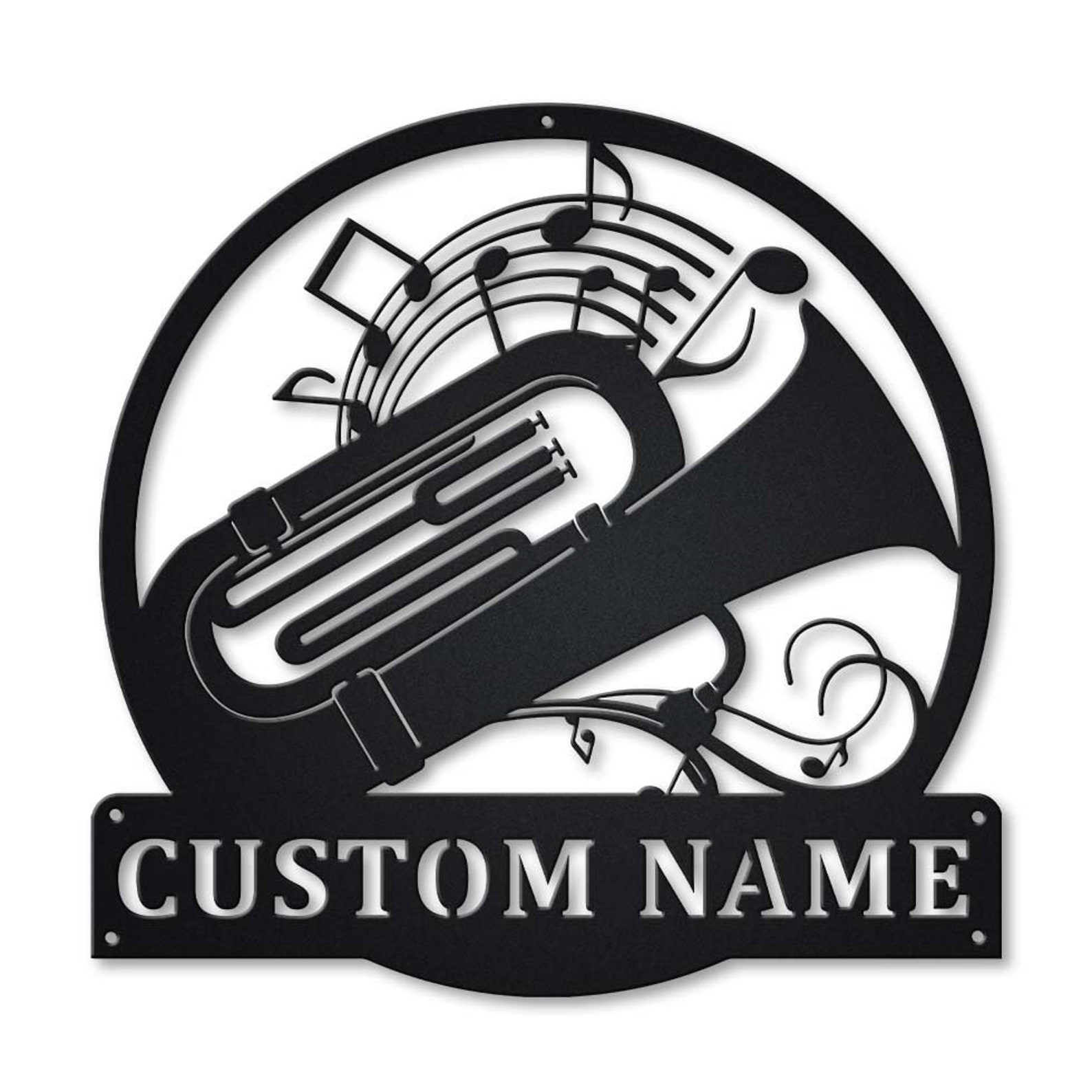 Personalized Tuba Music Monogram Metal Sign Art Custom Tuba Etsy