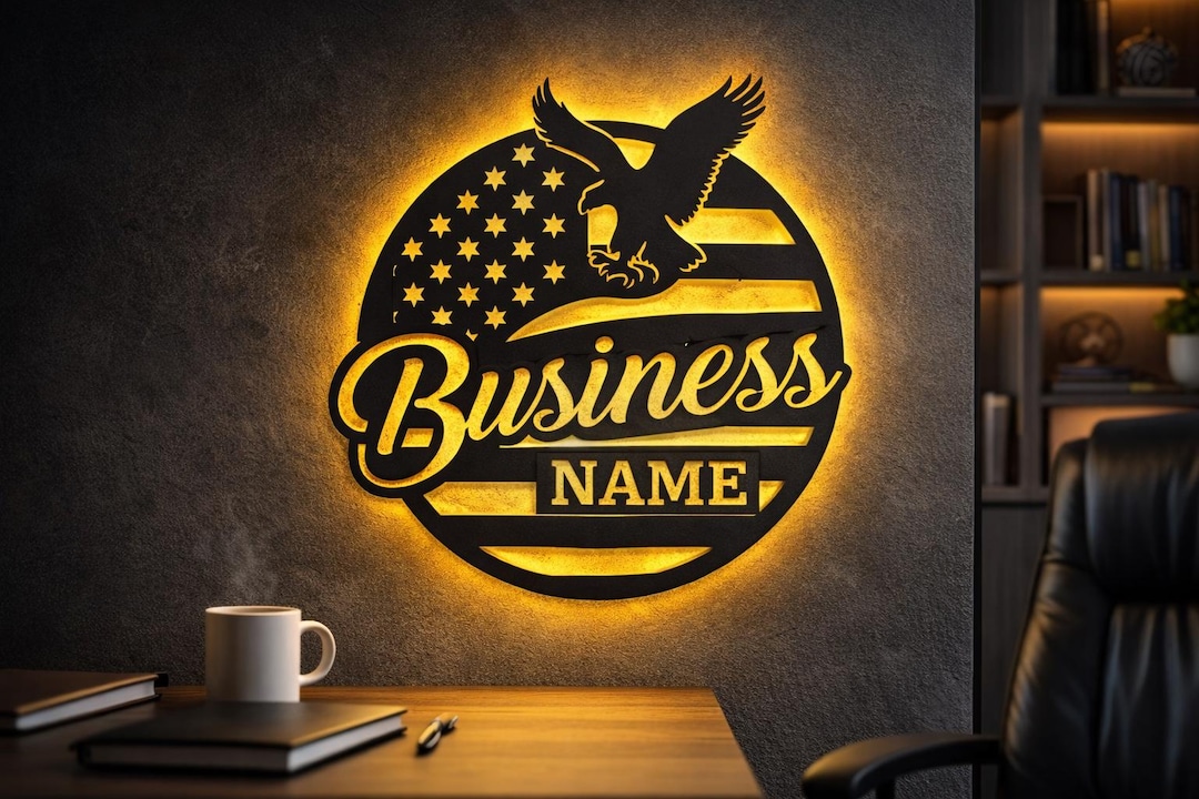 Custom Business Logo LED Light Metal Wall Sign | RGB Neon Name Sign ...