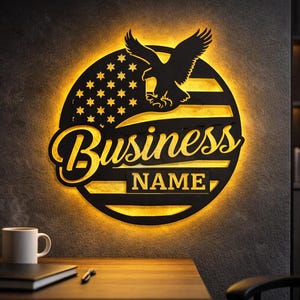 Custom Business Logo LED Light Metal Wall Sign | RGB Neon Name Sign Decor