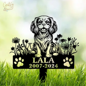 Cavalier King Charles Spaniel Sign Memorial Stake, Cavalier Dog Stake, Sympathy Sign, Pet Grave Marker, Remembrance Stake, Memorial Gifts