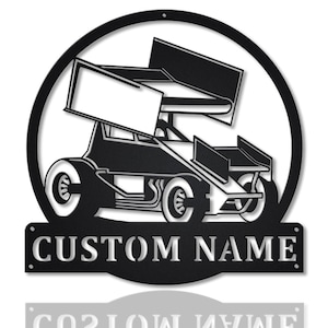 Aangepast metalen monogrambord sprintauto: Racing Home Decor